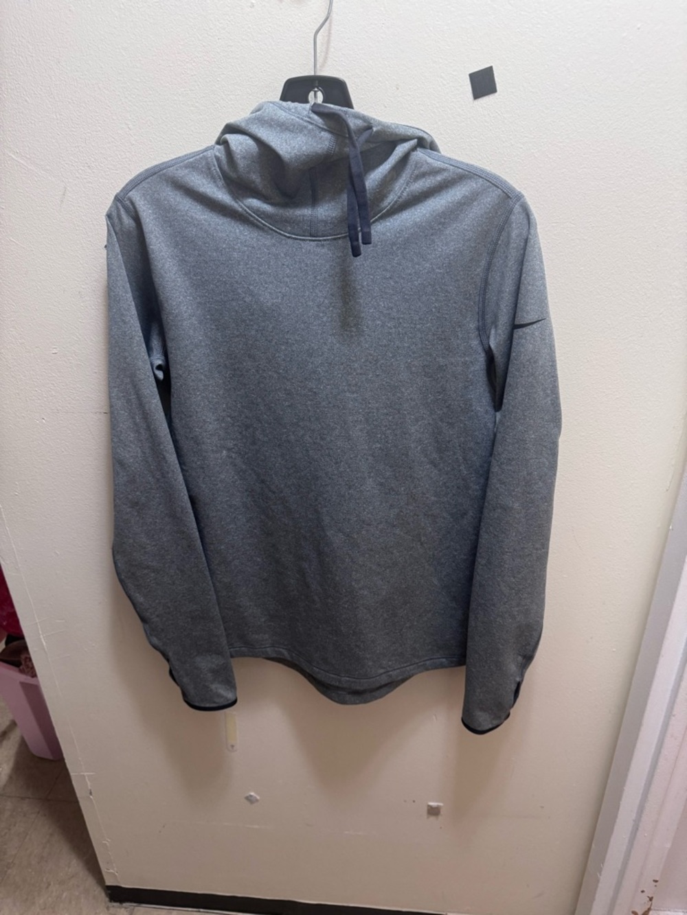 Men’s Nike Pro Dri-FIT Heather Gray Hooded Pullover size large